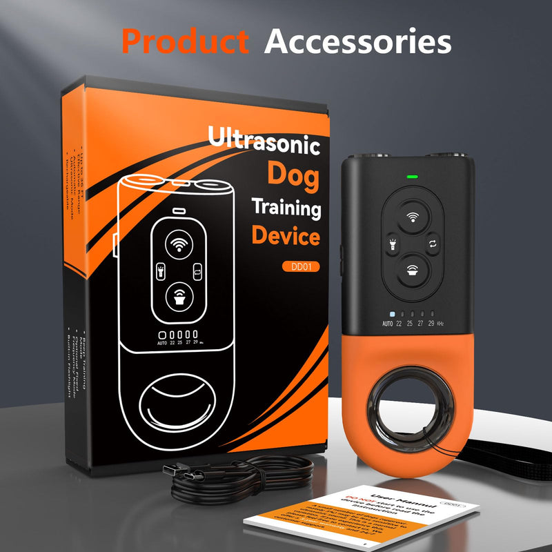 Dog Bark Deterrent Devices, Anti Barking Device for Dogs with Dual Emitters, 35 ft Range, LED Flashlight, Rechargeable Handheld Trainer, Safe & Effective, Stop Neighbors Dog - PawsPlanet Australia