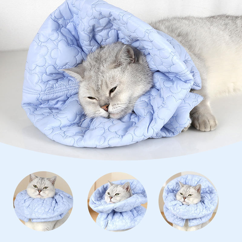 Cat Recovery Collar,Smavles Pets Cone Collar, CatCone, Adjustable Cotton Pets ConeCollar, Soft Dog Cat Protective,Anti-Bite/Lick,Recovery from Surgery or Wound for Puppies Pets,Stop Licking (Blue)