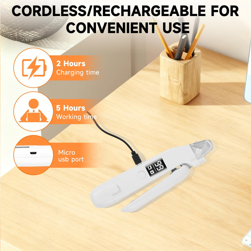 2 in 1 Dog Nail Clippers Electric Grinder Dogs Cats Trimmers Claw Nail Care Tool Cordless Rechargeable Pets Nail Trimmer with LED Lights Low Noise Pet Electric Grinder Storage Bag Include