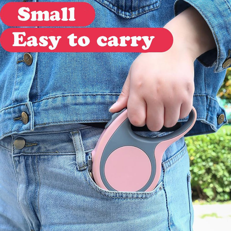 Pink Retractable Dog Leash, Auto Adjustable Extendable Dog Lead Durable and Tangle Free Nylon Tape for Small Medium Pet Dogs Cats Walking, 10FT/3m Pink Small(10ft/3m) - PawsPlanet Australia