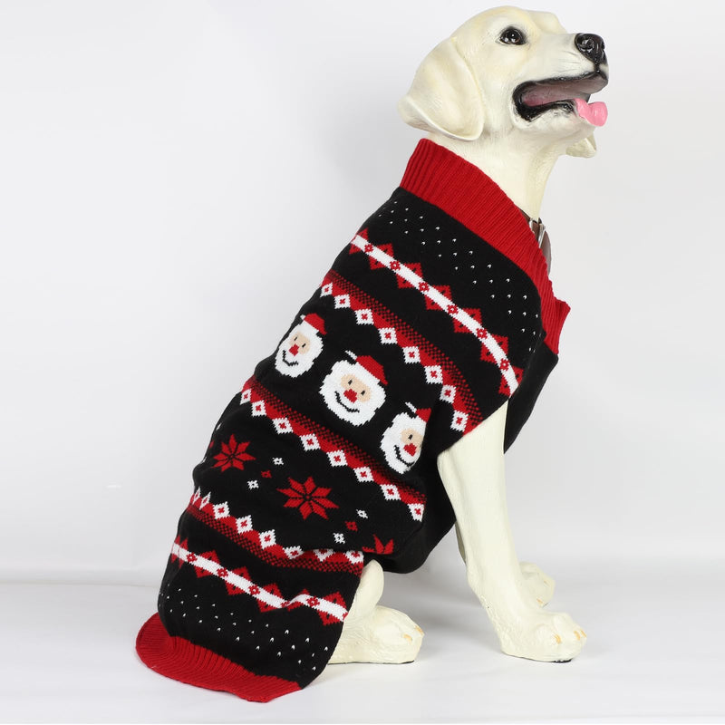 HAPEE Christmas Sweater for Large Dogs, Santa Pet Clothes, Xmas Accessories, Dog Apparel (P04-RedBlack Santa, XX-Large) P04-RedBlack Santa - PawsPlanet Australia