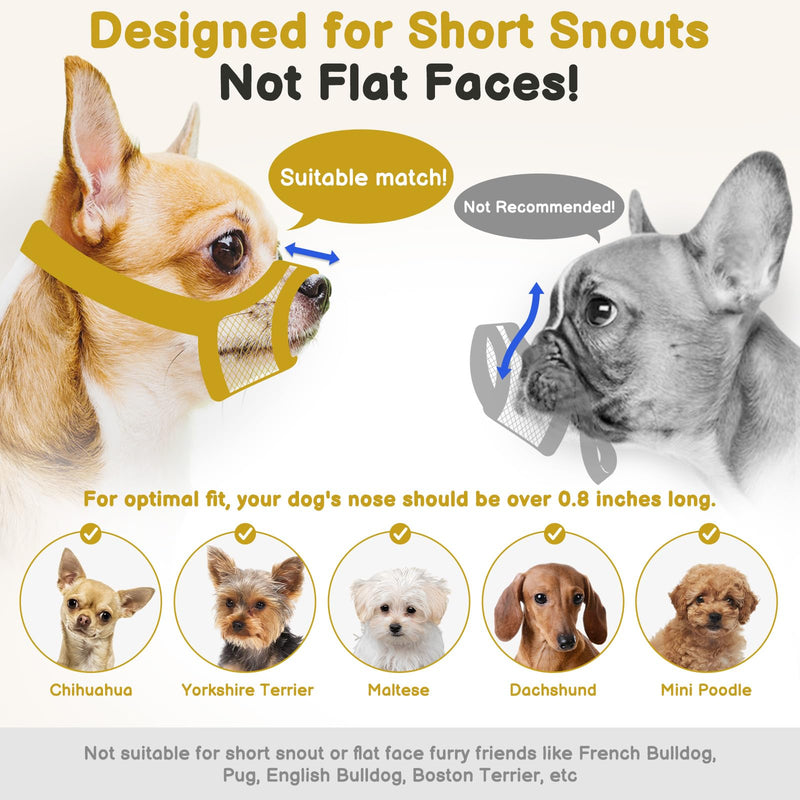 Mayerzon Mesh Muzzle for Small Medium Large Dogs Anti-Biting, Opening Front Muzzle for Mini Poodle Corgi, Focus on Short Snout Dogs, Breathable Fabric, Allow Panting, for Grooming Vet Visits Black L [Snout Cir: 7.5-8.25"] - PawsPlanet Australia