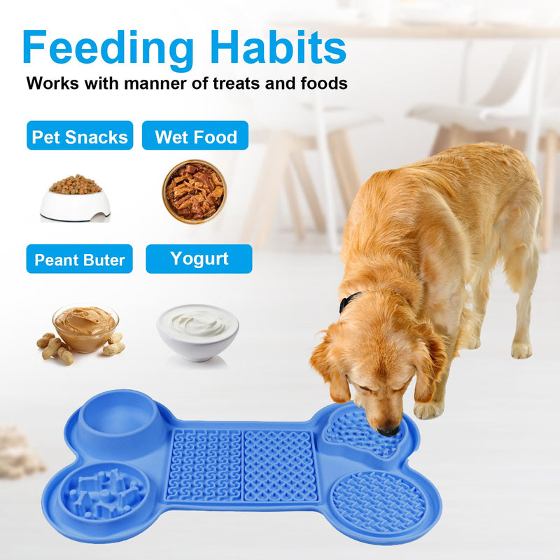 Licking Mat for Dogs & Cats with Suction Cups, Large Slow Feeder Dog & Cat Bowls Non-Slip, Pet Snacks, Wet Food,Yogurt, Peanut Butter Lick Pads for Small Medium Large Breeds, Large Capacity 5 Cups - PawsPlanet Australia