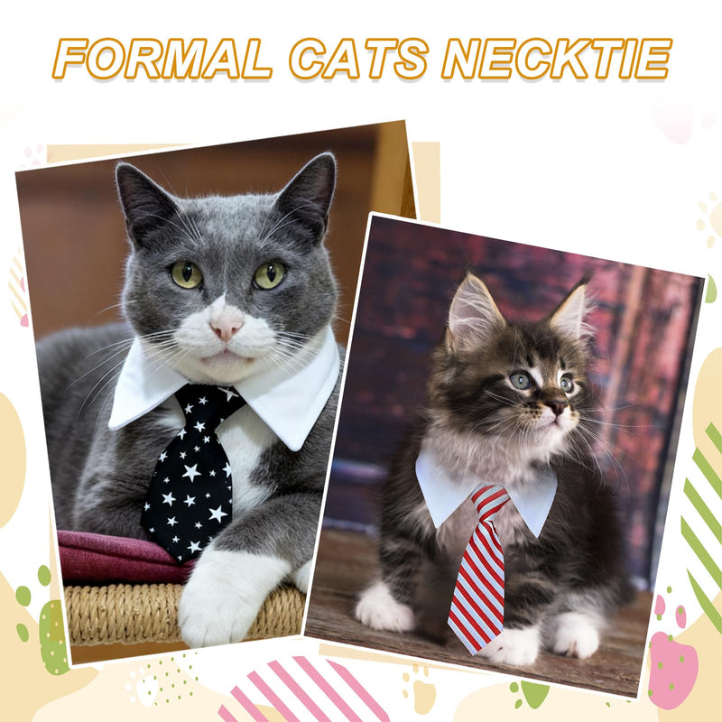 sourcing map Cat Dog Tie with Collar, Cute Tuxedo Bowtie with Handcrafted Adjustable White Collar Formal Pet Cats Necktie (Black, S), Intended for Puppies Medium Boys/Kitten Wedding Black