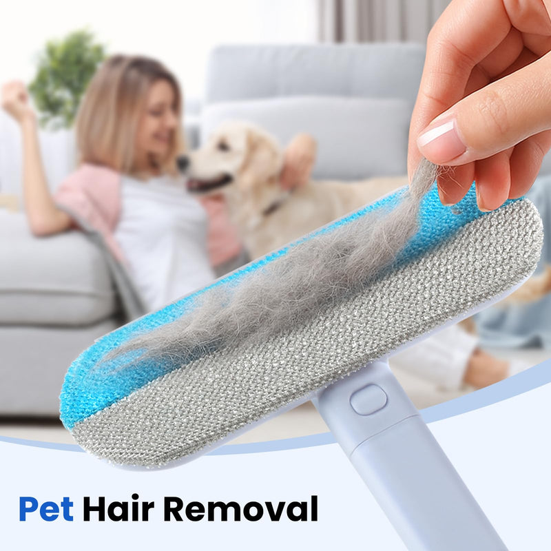 2 Pack Pet Hair Removal Tool, 2025 New 4 in 1 Dog Cat Hair Remover for Furniture, Reusable Pet Hairs Remover Brush with Extendable Handle, Multifunctional Fur Cleaner for Couch Carpets Bedding Clothes - PawsPlanet Australia