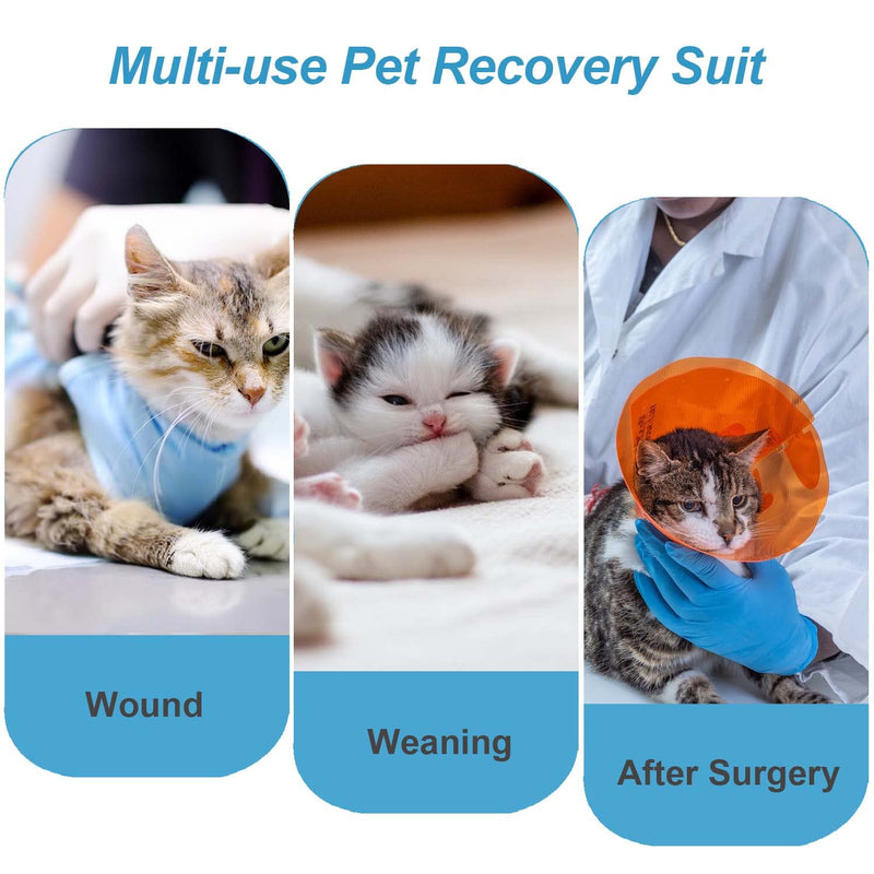 Etdane Cat Surgical Recovery Suit Pet Surgery Onesies Long Sleeve Shirt Small Dog Vest for Female Male Doggy Black & White Grid Small - PawsPlanet Australia
