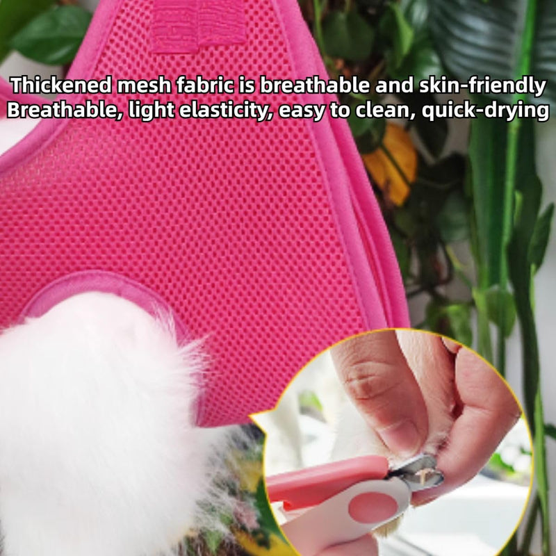 Rabbit Grooming Hammock with Safety Belt for Nail Clipping, Grooming, Bunny Bathing Bag for Nail Trimming, Cat Claw Care Bag, Small Animal Grooming Harness (Grey,X-Small) Grey X-Small - PawsPlanet Australia