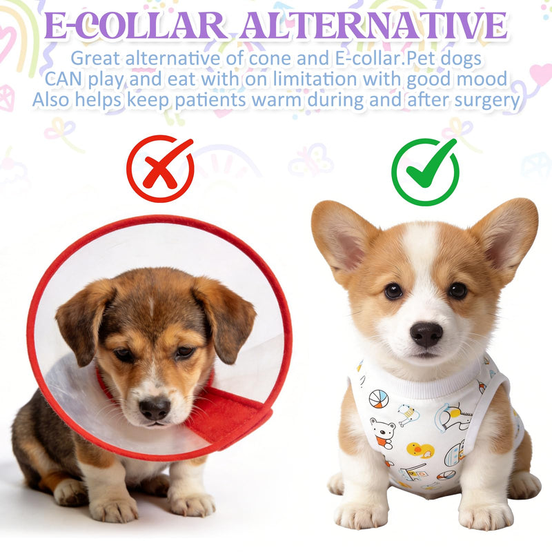 LEBKFT 2 Pack Cat Recovery Suit, Breathable Soft Cat Surgery Recovery Suit for Spaying Neutering Abdominal Wounds or Skin Diseases Anti-Licking Cat Bodysuit Elizabethan Collar Alternative (S) S