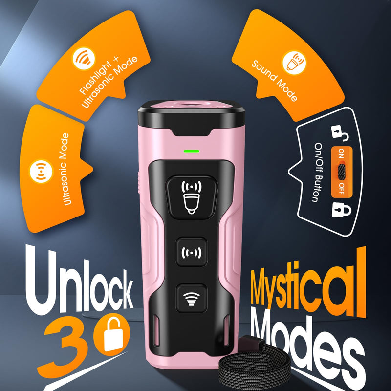 Dog Bark Deterrent Devices, Ultrasonic Anti Barking Device for Dogs, Stopping Own or Neighbor's Dog Barking,Portable Dog Training Device, Safe & Effective for Indoor & Outdoor Use, Pink - PawsPlanet Australia