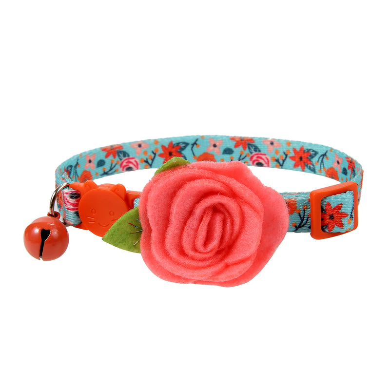 Cat Collar Breakaway with Bells, 3 Pack Small Dog Collar with Flower Charms