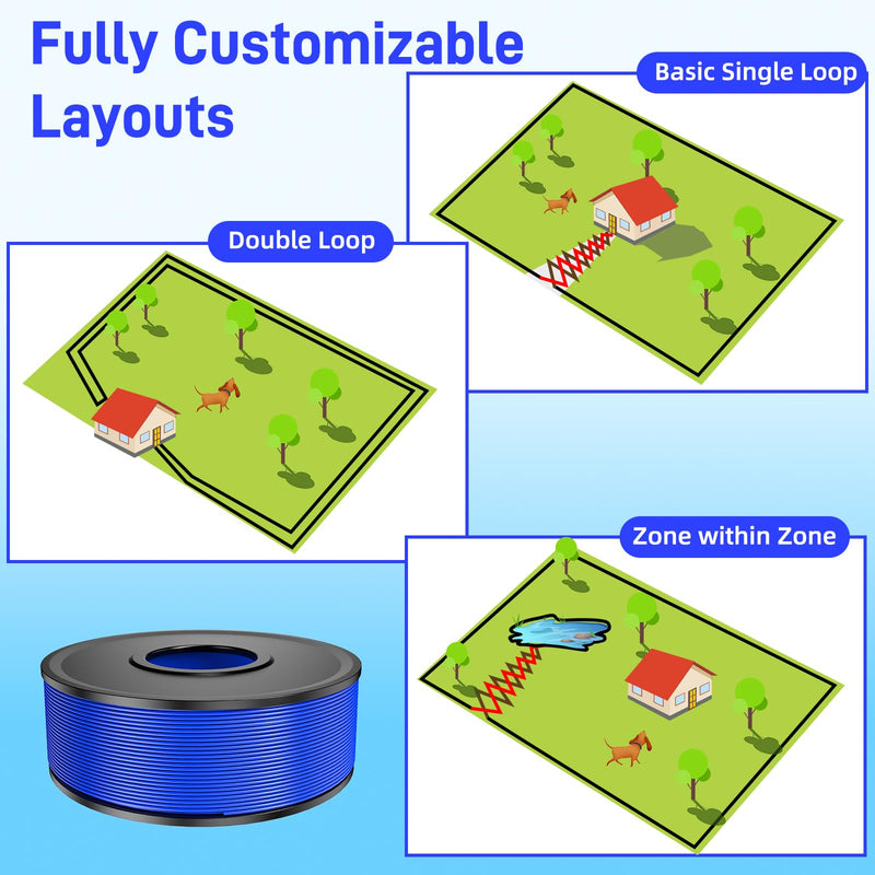 Basic In-Ground Pet Fence - Underground 2 Dogs Fence System, Electric Fence 2 Dogs Training Collar Dog Over 20lb, Wireless Electric Dog Fence System (Collar only)