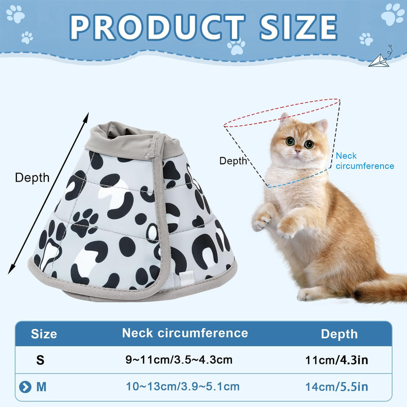 Cat Collar 10-13 cm Cat Collar Lick Protection Soft Cat Collar After Surgery Adjustable Collar Cat Collar Cone After Surgery and Injuries for Dogs and Cats Grey/Black (Ash)