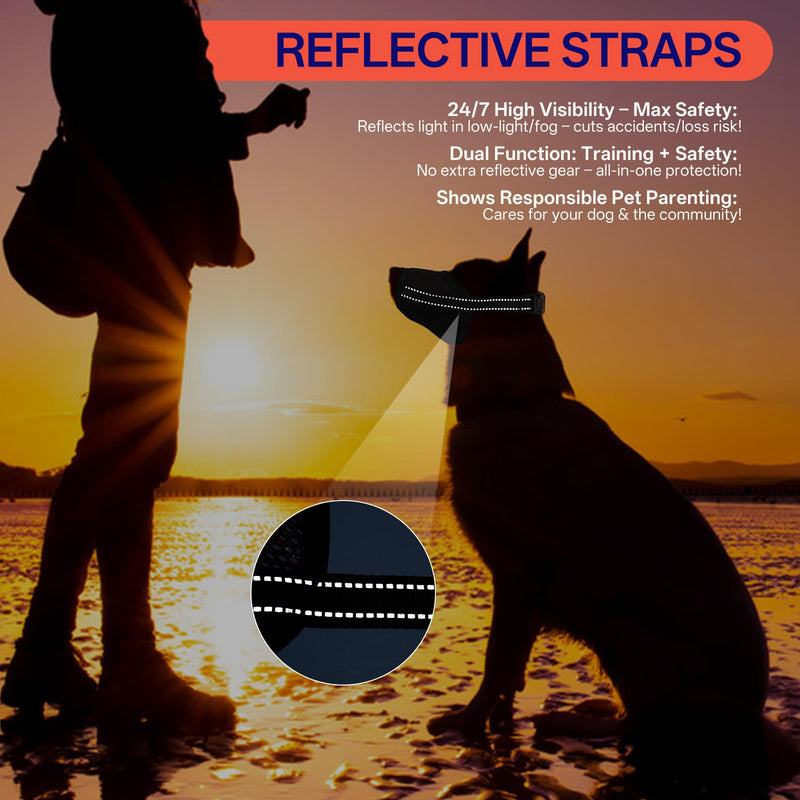 2 Pack Dog Muzzle for Large Dogs, Soft Air Mesh Breathable Muzzle Allows Panting Drinking, Adjustable Pet Muzzles with Upgraded Buckle to Prevent Biting Barking for Walks, Grooming, Black, XL Black-2pcs X-Large - PawsPlanet Australia