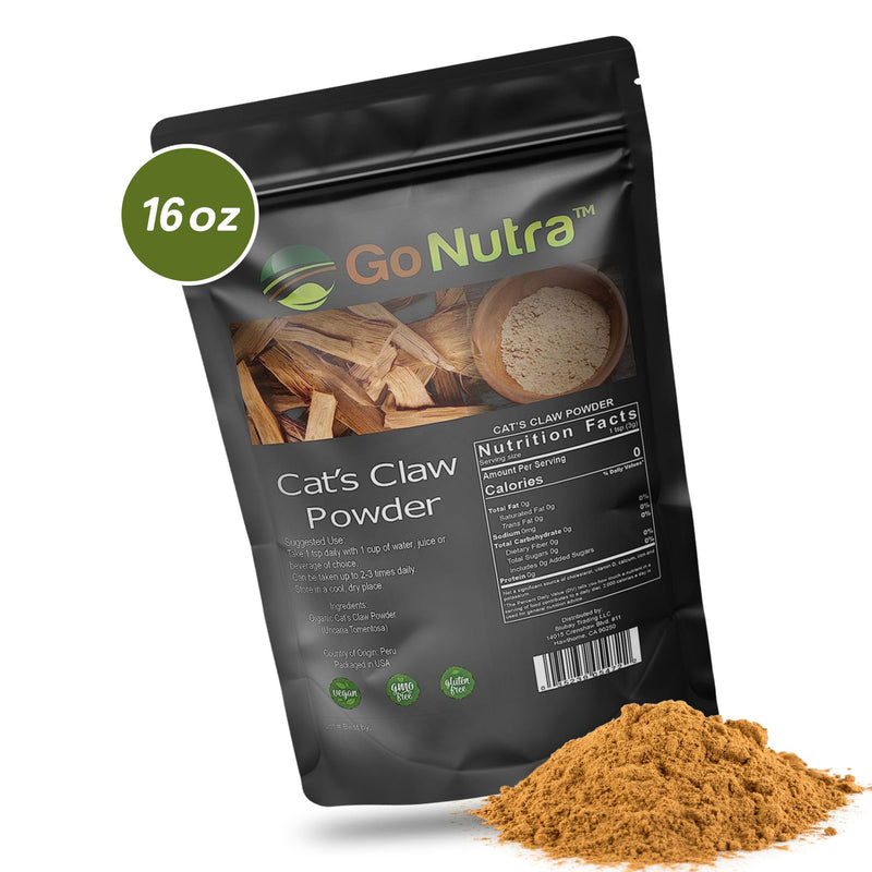 Go Nutra - Cat’s Claw Powder, Pure Cats Claw Herbal Supplement Wildly Harvested from Peru, All Natural UNA de Gato for Water, Tea, Juice, and More, Non-GMO, Gluten-Free, Vegan, 8 oz 8 Ounce (Pack of 1) - PawsPlanet Australia