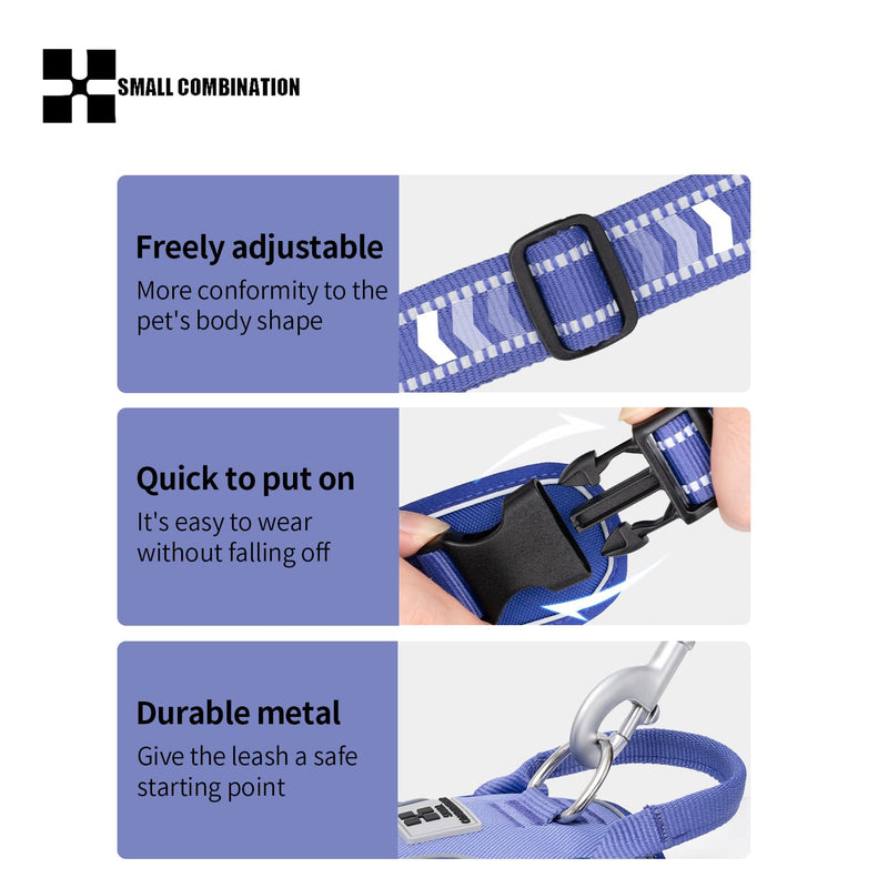 Lavender Purple Dog Harness | Heavy-Duty Reflective & Breathable Mesh | Adjustable 4-Point Control for XS-XL Dogs | No-Pull Step-in Design (S) S - PawsPlanet Australia