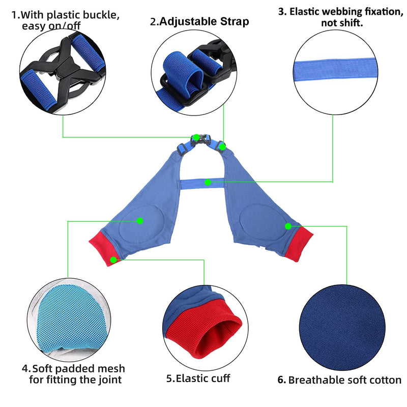 Dog Surgery Recovery Sleeve for Front Legs, Pet Prevent Licking Wound Elbow Brace Protector, Dog Recovery Suit for Sprain Arthritis_Blue(XL) XL Blue