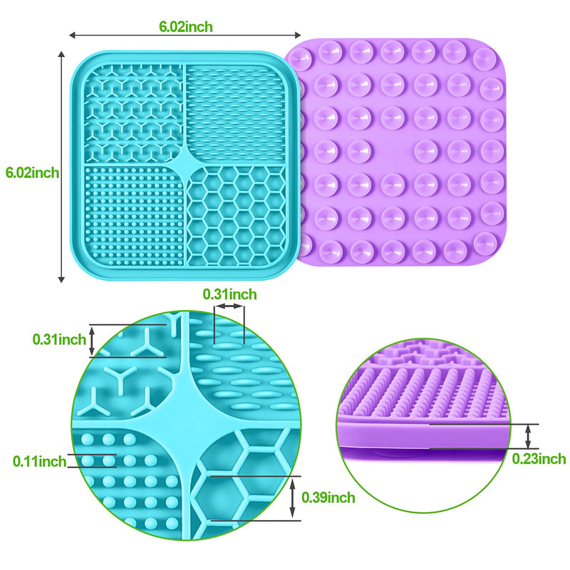 LUKITO 3PCS Lick Mat for Dogs and Cats, Licking Mat with Suction Cups for Dog Anxiety Relief, Cat Peanut Butter Lick Pad for Boredom Reducer, Dog Enrichment Toy, Dog Lick Mat for Bathing Grooming Small-3 Pack - PawsPlanet Australia