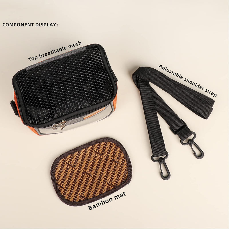 Small Pet Carrier Bag, Breathable & Portable – Small Animal Travel Bag with Detachable Strap Zipper for Sugar Glider, Hamster, Rat，Gerbils (Orange) orange - PawsPlanet Australia