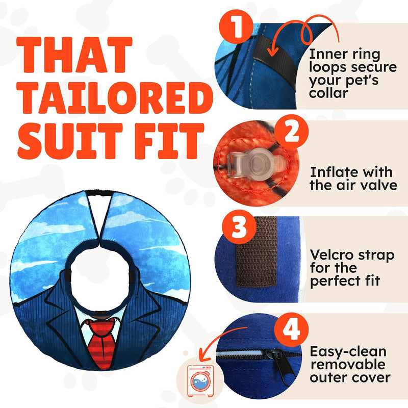 XL Large Dog Donut Collar - Inflatable Dog Cone Alternative for After Surgery Recovery. Donut Dog Cones for Large Dogs. Inflatable Dog Collars for After Surgery Donut Cone for Dogs XL Soft Cone XL(Neck 18"-25") - PawsPlanet Australia