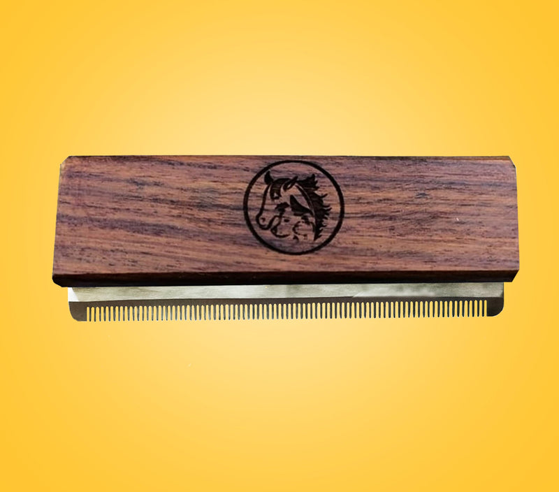 Deshedding Grooming Tools for Dogs Cats & Horse Easy Ergonomic Wooden Handle Professional Brush Grooming Tool, Remove painlessly 95 Percent of Lose Hair Fur & Dirt (5 inch) (5 inch) 5 inch - PawsPlanet Australia