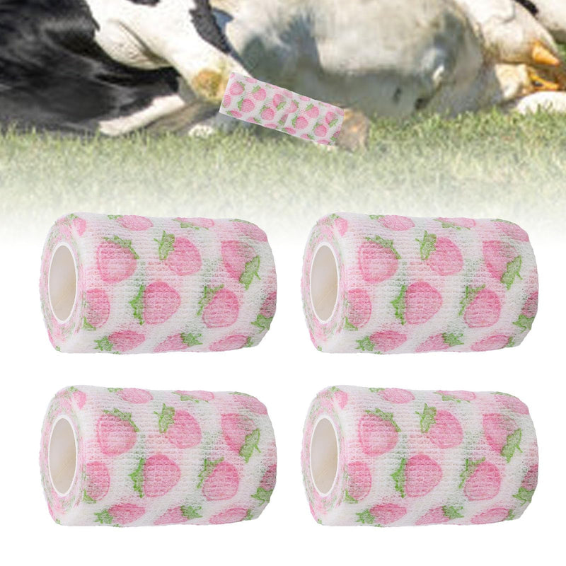 Buachois Pack of 4 Vet Wrap Bandage, 3 Inch Self-Adhesive Bandage, Wide, Elastic Vet Tape Wrap, Cohesive Gauze for Pets