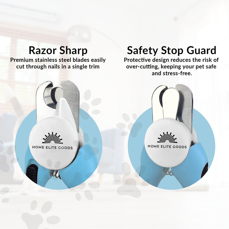 LED Pet Nail Clippers for Dogs & Cats – Professional Stainless Steel Grooming Trimmer with Safety Guard, Ergonomic Non-Slip Handle & Built-in Nail File – Clean, Precise Cuts for Safe at-Home Pet Care - PawsPlanet Australia