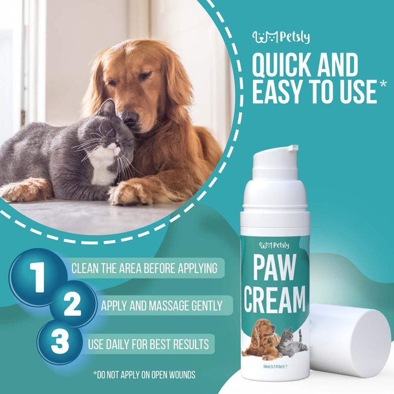 Cat & Dog Paw Balm - Moisturizes, Soothes, Protects Against Snow, Salt, Cracked Paws - 100% Organic & Natural, Fragrance Free, Safe to Lick - Nose and Paw Balm for Dogs - Itch Solution, 1.7 oz - PawsPlanet Australia
