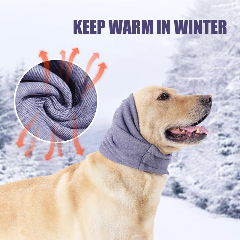 Dog Snood Ear Protectors Dog Ear Muffs Noise Protection Calming Hood Comfort Dog Winter Hat Neck and Ears Warmer Hood Calming Pet Ear Covers for Anxiety Relief and Calming(Dark Purple M) Dark Purple