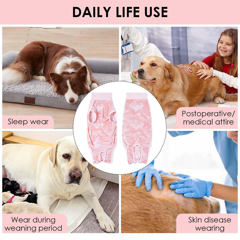 Dog Bodysuit After Surgery - Surgical Body Dog for Castration & Male - Medical Wound Protection Suit for Dogs Velcro Closure - Alternative to Cone/Collar - Surgery Body After Surgery for Dogs L pink