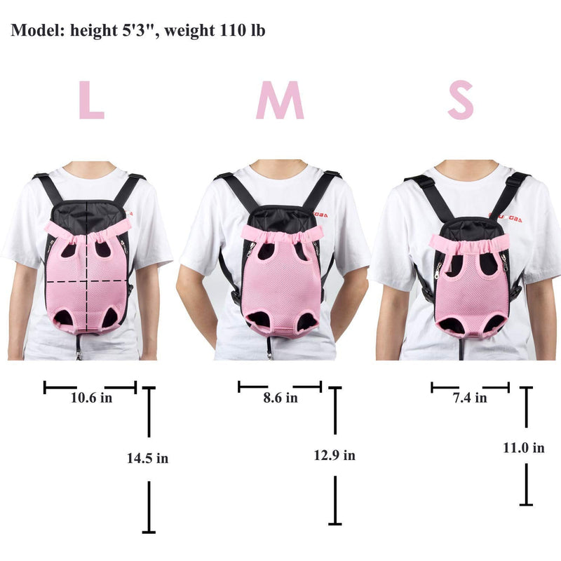 Dog Carrier Pink Legs Out Front Pet Carrier Backpack Comfortable Puppy Bag with Shoulder Strap and Sling for Travel Hiking Camping Outdoor Medium - PawsPlanet Australia