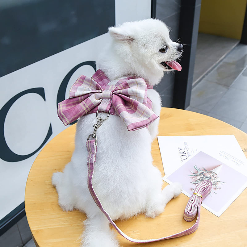 Small Dog Harness with D-Ring, Soft Mesh, Adjustable - Set Includes Puppy Pet Harness and Leash M?Chest between13‘’-14.1‘’) pink - PawsPlanet Australia