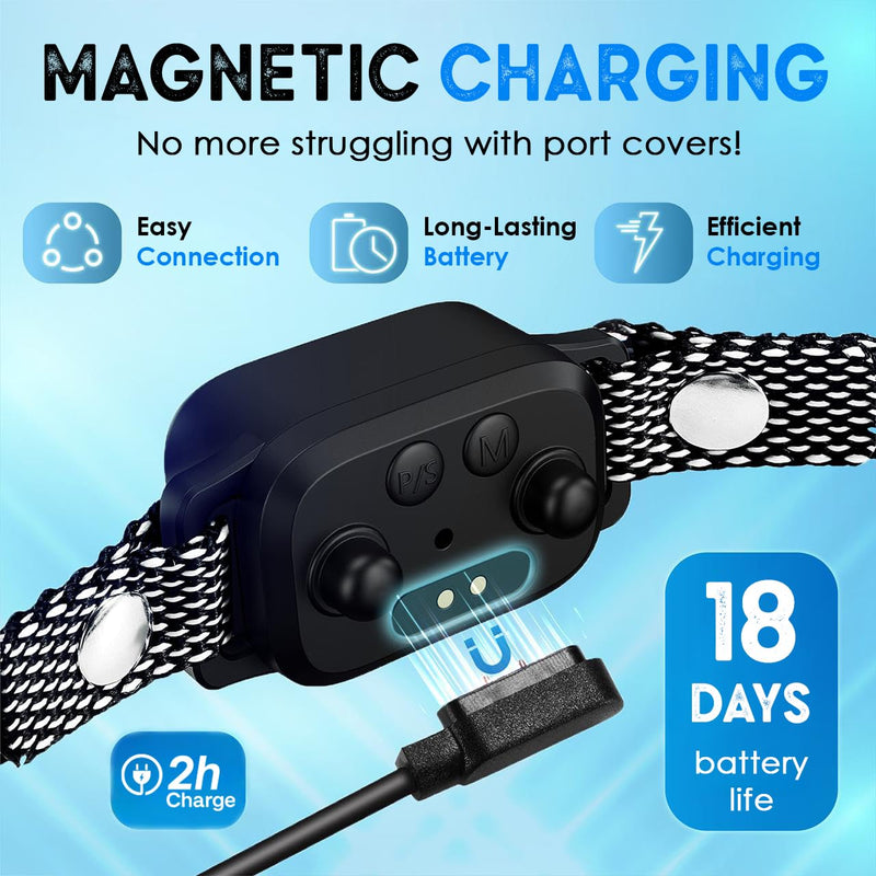 Bark Collar for Small Dogs 5-15 lbs – No Shock Anti Barking Collar with AI Chip – 3 Modes & 5 Sensitivity Levels – Waterproof, Rechargeable, Magnetic Charging – Humane, Effective Training (Black) Black - PawsPlanet Australia