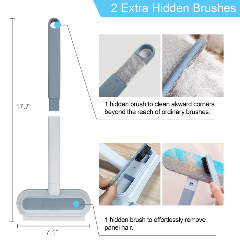 Pet Hair Removal Tool, Dog and Cat Hair Remover for Couch Carpet Furniture, 4 in 1 Multifunctional Pet Hair Removal Broom, Cleaning Brush for Window Tile, Reusable Washable, 1 Piece - PawsPlanet Australia