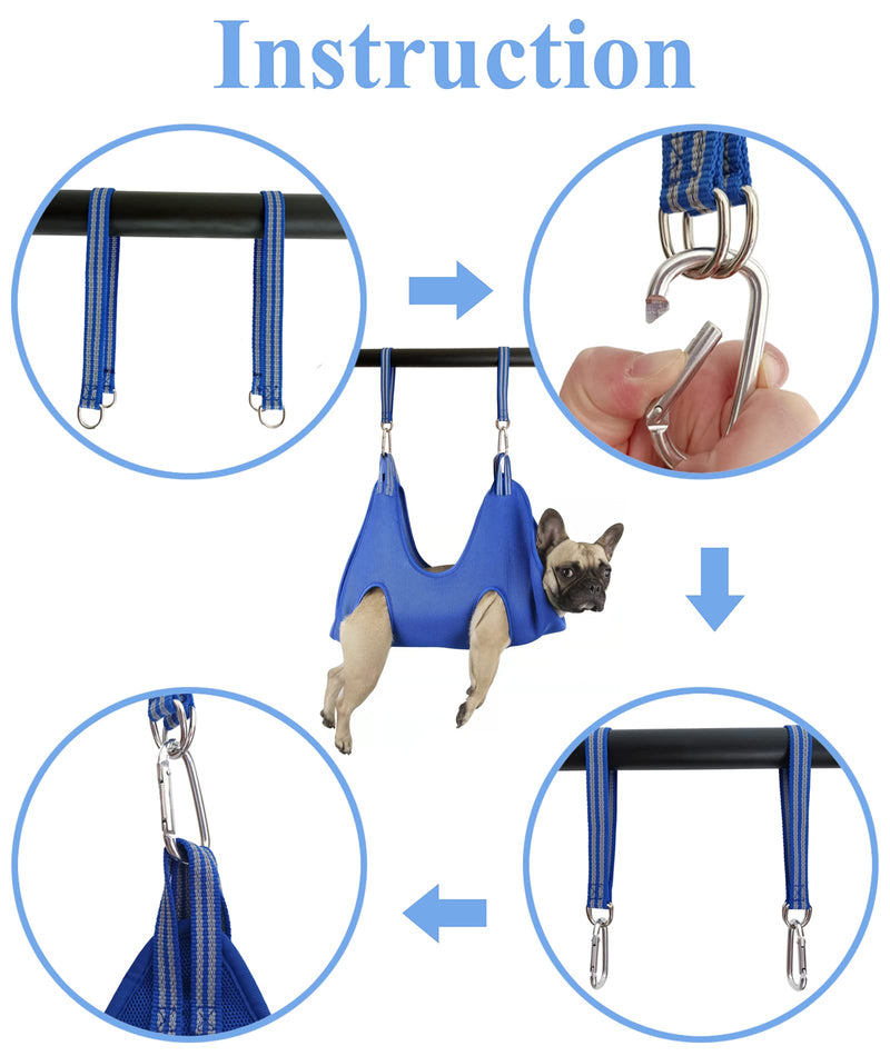 10 in 1 Pet Grooming Hammock Harness with Nail Clippers/Trimmer, Grooming Sling for Small Animals Nail Trimming/Clipping For Cat&Dog (XXS/Under 10lb Blue) XXS/under 8lb - PawsPlanet Australia