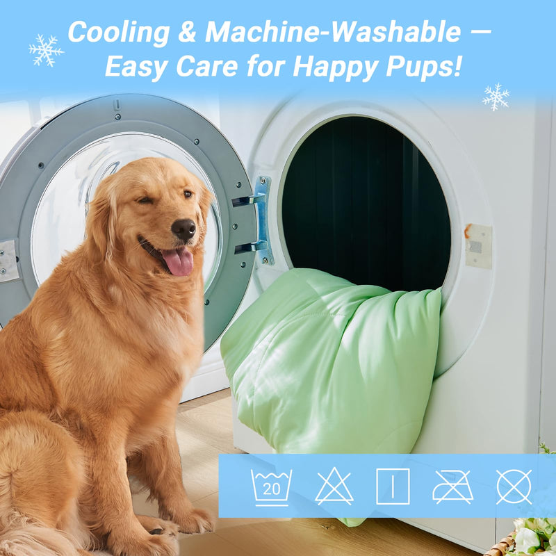 Cooling Blanket for Dogs, Dog Blankets for Large Dogs, Q-MAX > 0.5 Cold Washable Dog Blanket, Soft Durable Self Cooling Cat Mat for Hot Weather, Green 40x50 40"x50" - PawsPlanet Australia