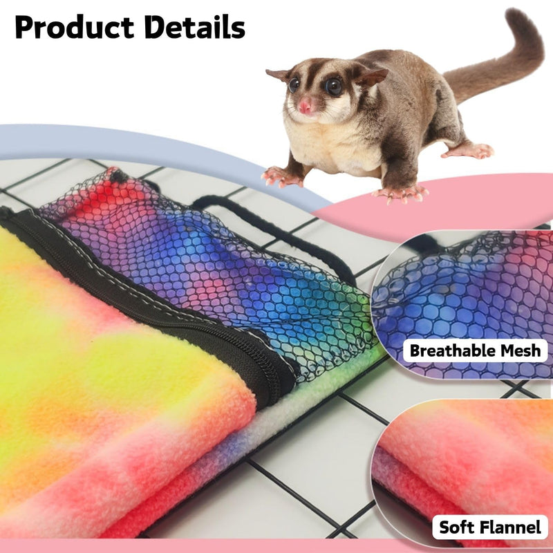 2 Pcs Sugar Glider Bonding Pouch Soft Sleeping Bag with Breathable Mesh Shoulder Strap Portable Small Animal Carrier for Hamsters Gerbils Hedgehogs Marmosets Squirrels (2 Pack) 2 Pack - PawsPlanet Australia