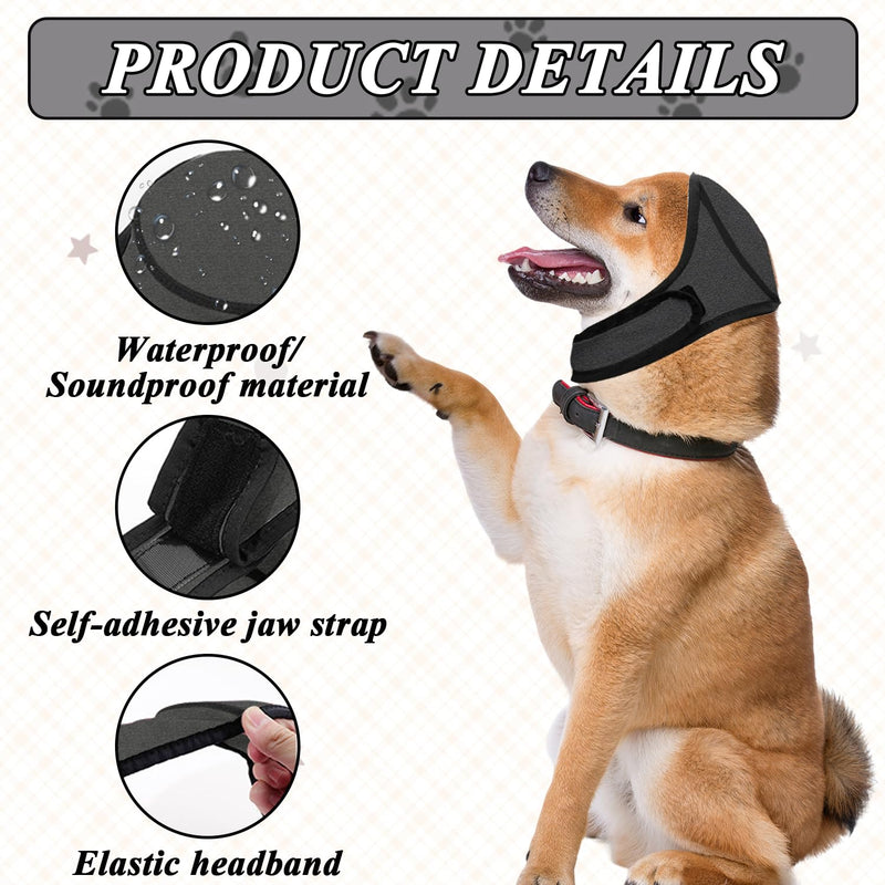 Dog Ear Defenders, Dog Ear Muffs Noise Protection, Noise Cancelling Pet Ear Muffs for Dogs, Water Wind Proof Dogs Ears Protectors, Suitable for Swimming Bathing Grooming Fireworks Thunder, M, Grey