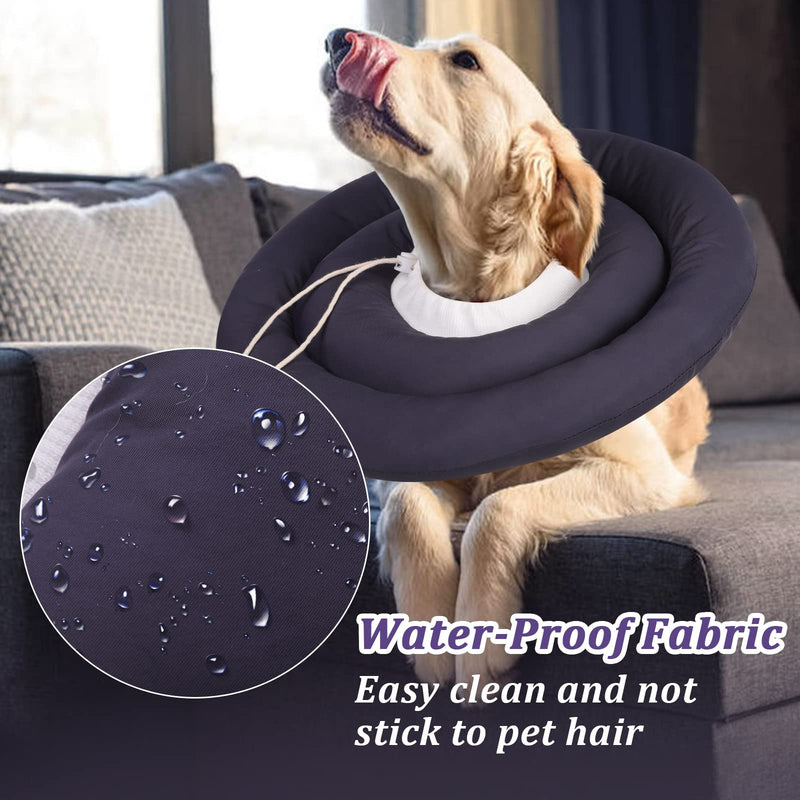 IDOMIK Dog Recovery Collar, Waterproof Soft Pet Recovery Cone After Surgery, Comfy Protective Elizabeth Collar Adjustable Neck Donut for Dogs Cats, Safe Alternative Collar Anti-Licking Biting Wounds XX-Large Grey - PawsPlanet Australia