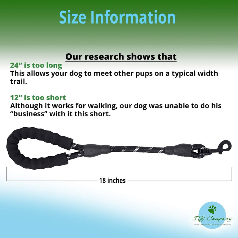STJ Company Short Training Traffic Leash for Dogs l Teach Them to Walk Without Pulling l 18 Inch Rock Climbing Rope with Swivel Metal Snap-Bolt l Take Your Pup Near Crowds (18, Purple) 18" - PawsPlanet Australia