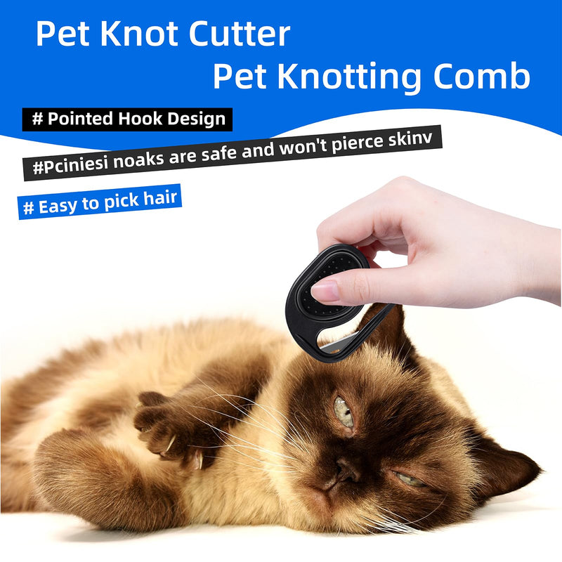 2 Pcs Knotting Comb for Cats Dogs, Pet Dog Shedding Brush, Pet Grooming Supplies for Removing Tangled and Grooming Loose Knotted Hair Black 2pc - PawsPlanet Australia