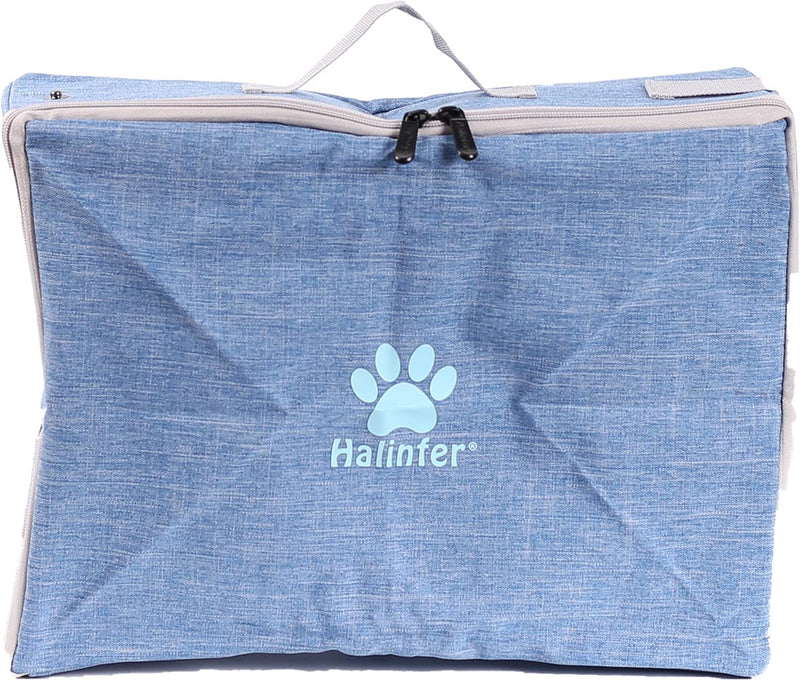 Pet Carrier for Large Cats and Small Dogs, Fits up to 20 Pounds - Fat Cat Car Seat, Collapsible Soft Side, Airline Approved Under Seat (Blue, Litter Box) Blue - PawsPlanet Australia
