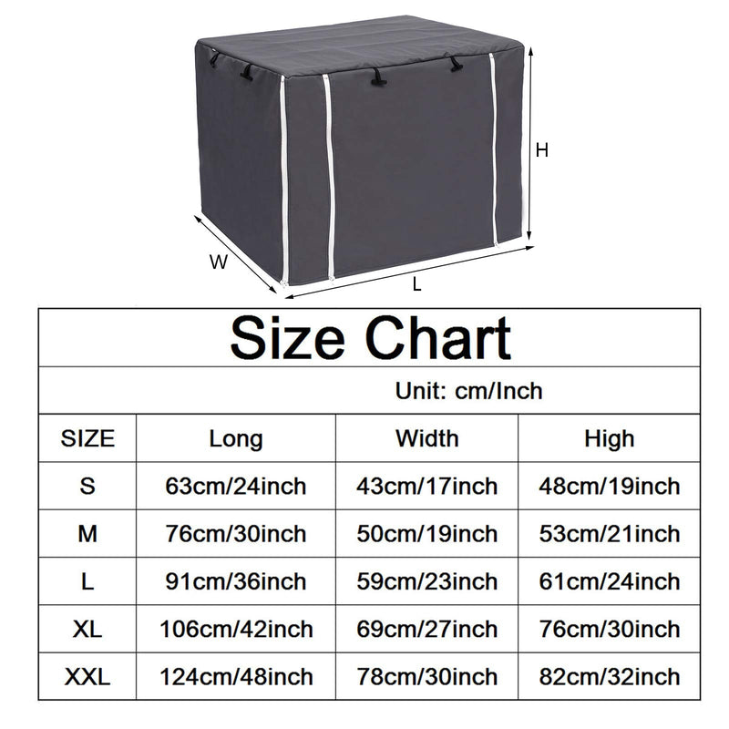Dog Crate Cover for Wire Crates Kennel 2 Doors Heavy Duty Waterproof Windproof Soundproof Pet Cage Cover Home Decoration - Cover only - Dark Grey - Fits 24 Inch Crates 24.0"L x 17.0"W x 19.0"H - PawsPlanet Australia