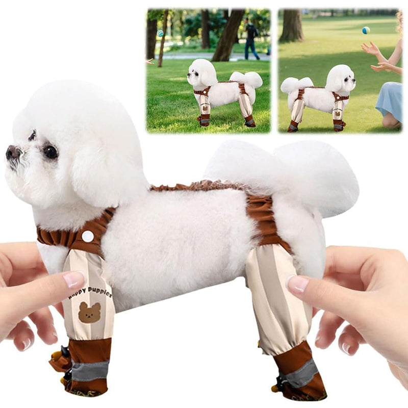 Anti Dirt Pants for Dogs Outdoor Dust-Proof Dog Pants Waterproof Boot Rain Boots with Suspender Anti-Slip Dog Paw Protector Shoes Adjustable Anti-Slip Boots for Small Dogs Walking Hiking (M) M