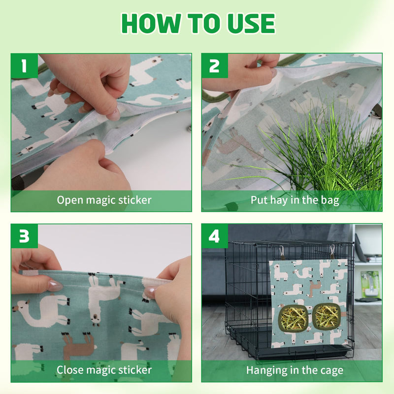 3 PCS Hay Bag for Guinea Pigs, 1-3 Hole Hanging Bunny Rabbit Hay Holder, Hay Feeder for Small Pets and Animals - PawsPlanet Australia