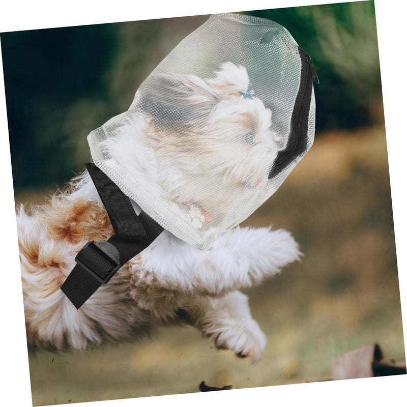 Toyvian Breathable Dog Mask for Puppies with Zip Outdoor Muzzle for Dogs Adjustable Face Cover Pet Head Protection for Camping and Hiking