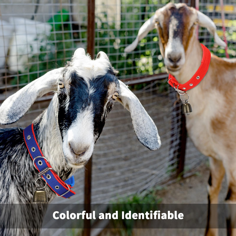 10 Sets Goat Collars with Bells Adjustable Small Animal Collar with Sheep Bell Sheep Collar with Grazing Cow Bells Pet Collar with Bronze Bell Goat Supplies for Farm Animal Sheep Accessories - PawsPlanet Australia