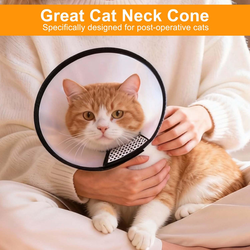 VOVIGGOL 2 Pack Cat Cones to Stop Licking, Cat E Collar Pet Cone for Cats After Surgery, Pet Elizabethan Collar Dog Head Cone Recovery Cone for Most Cats & Small Dogs (Size M, 5#) Medium 5# (Neck Girth7.1" - 10.7", Depth 5.1'')