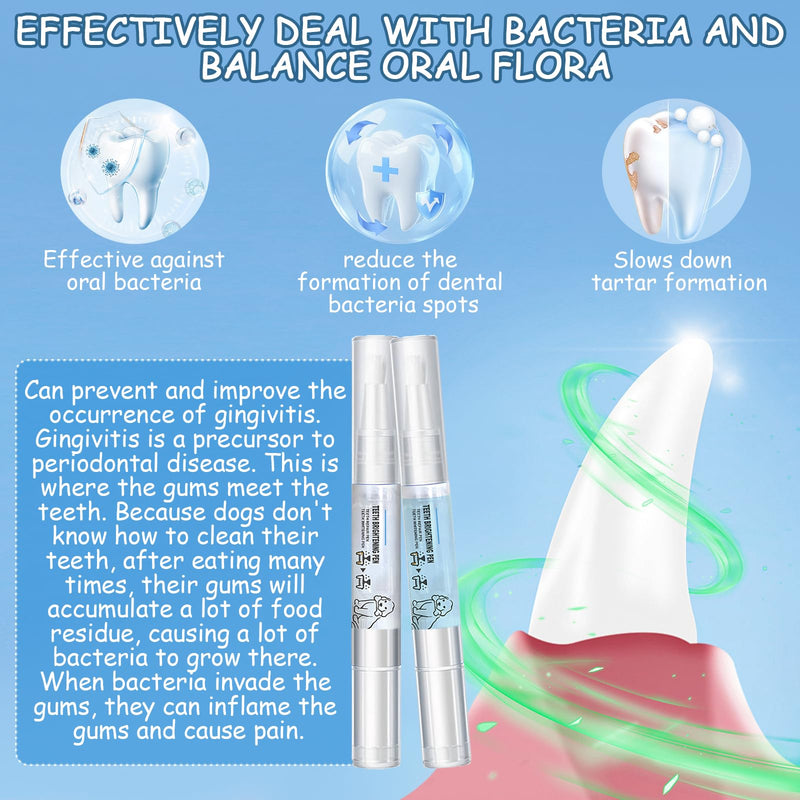 6-pack of dental care pens for dogs, pet toothbrush pens, pet oral repair gel pens, toothbrush pens for dogs, easy to use, removes plaque and freshens breath