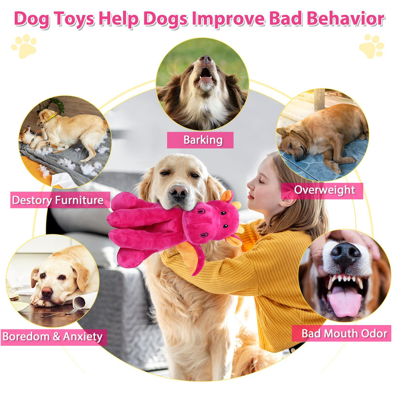 Dog Toys for Large Plush Dog Chew Toy with Squeaker and Crinkle Paper, Interactive Puppy Toys to Reduce Boredom and Anxiety, Tough Tug of War Pet Toys for Small, Medium and Large Dogs - PawsPlanet Australia