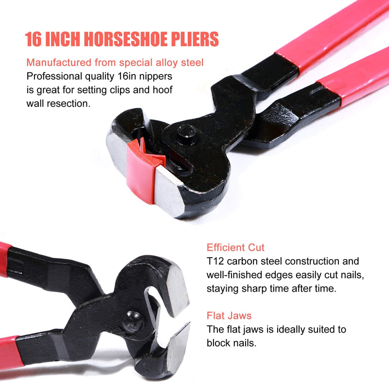 14 Inch Farrier Tools, Professional Farrier Tool Kits Horses Hoof Trimmers Suitable for Hoof Trimming for Horses Cows, Sheep, Donkeys and Other Medium Sized Animals Rasp Hoof Cutter Set